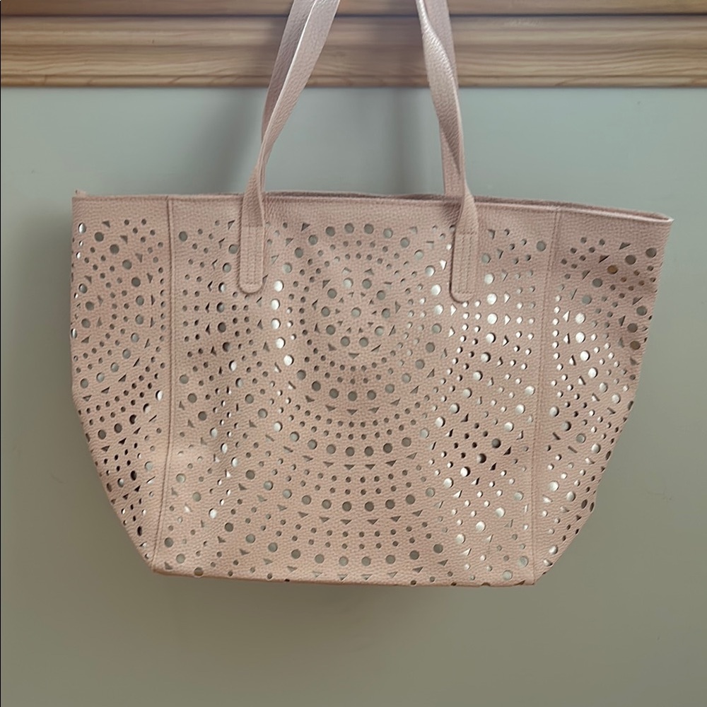 Bath & Body Works Tan Perforated Tote Bag